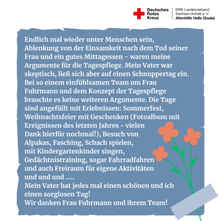 Danke an die Tagespflege